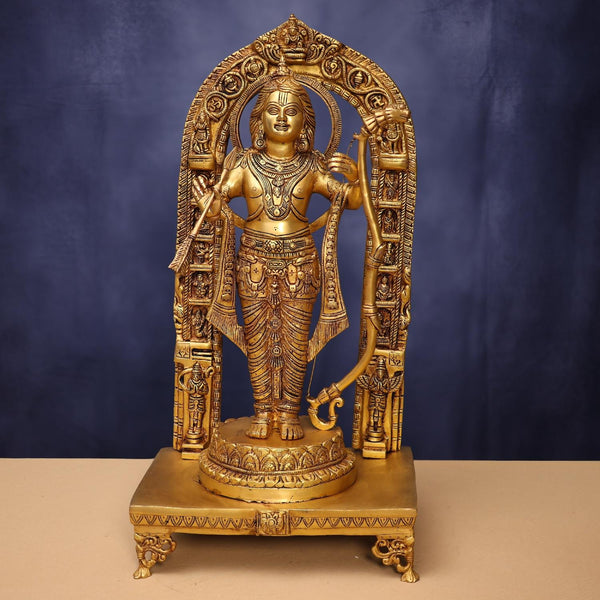 Brass Ram Lala Idol (Height: 24 Inches) Mandir Setting