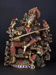 Four-Armed Goddess Saraswati Playing Veena | Brass Statue - 16 Inches