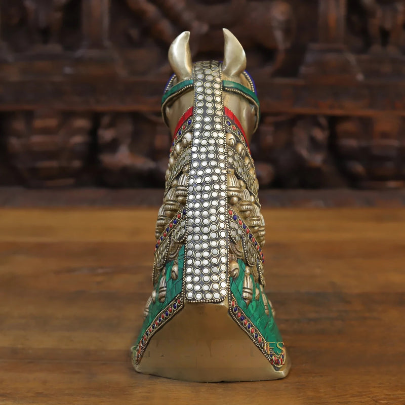 Brass Horse Head Beautiful Home Decor (Height: 11 inches)