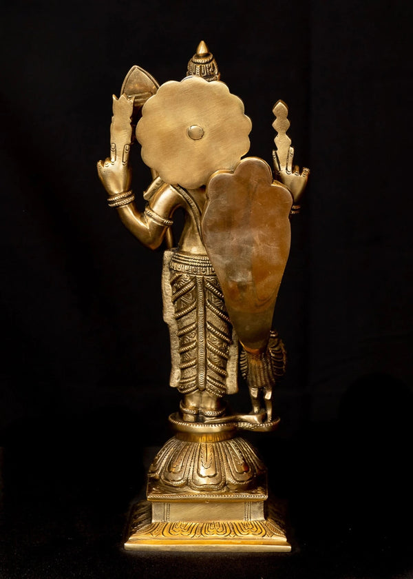 Lord Karthikeya Brass Statue, 13 Inches Study Setting
