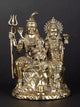 Brass Superfine Lord Shiva Parvati Ganesha Family Idol (Height 4 Inches)