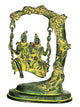 Brass Lord Shiva Swinging with Parvati and Ganesha Antique Collectible (Height: 10 inches)