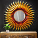 Iron The Powerful Sun Wall Hanging Mirror (Height: 38 Inches)