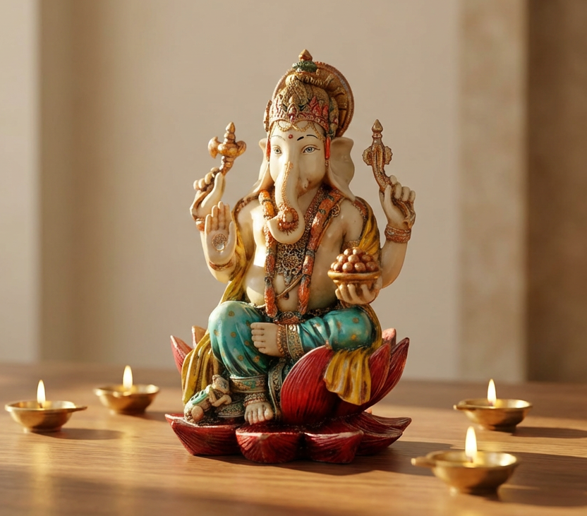 AONA Marble Dust Lord Ganesha Murti