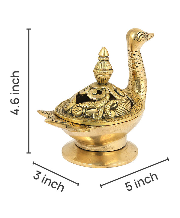 Brass Duck Design Dhoopdani (Height:11.6 Inches) Study Setting