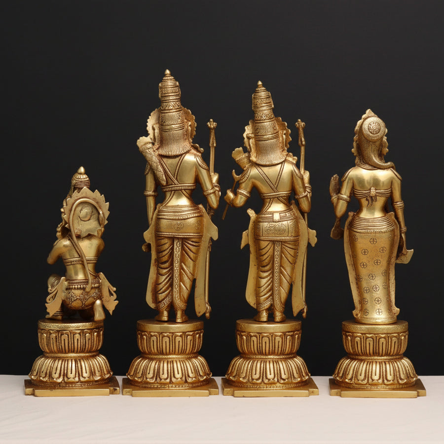 Brass Ram Darbar Idol - (Height 2 foot) Craft Detail
