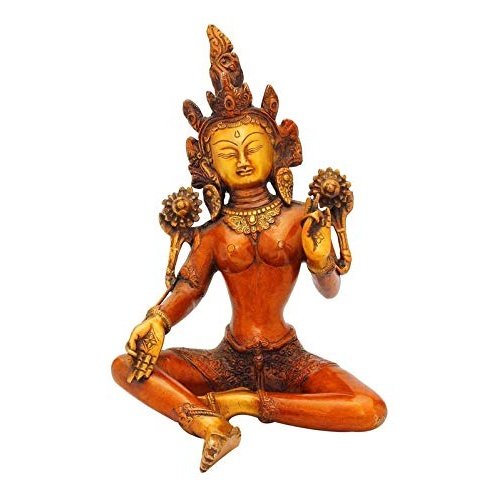 Brass Tara Devi Idol (Height 10inches) Mandir Setting