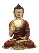 Brass Buddha Sitting Pose Statute (Height: 12inches)