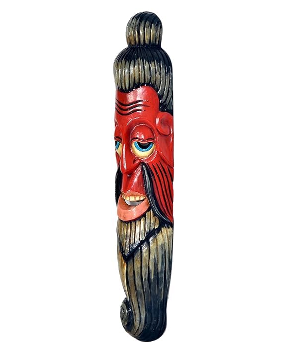Terracotta Clay Wooden Mask For Home Decor, Height : 20 Inches Craft Detail