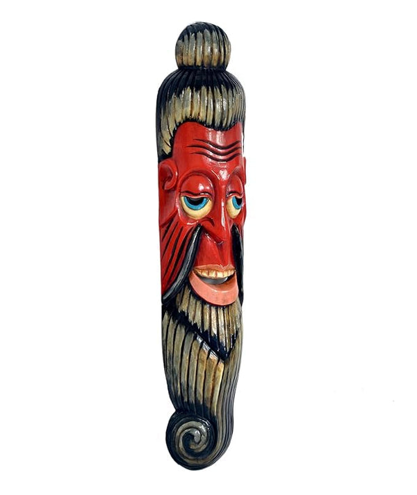 Terracotta Clay Wooden Mask For Home Decor, Height : 20 Inches Study Setting