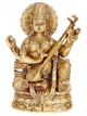 Handcrafted Brass Idol of Goddess Saraswati Statue Symbolizing Eloquence and Learning