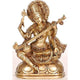 Brass Goddess Saraswati (Height: 7.6 Inch)