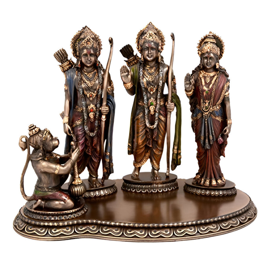 Polyresin Rama Darbar Sculpture, (Height 8 Inches) Craft Detail