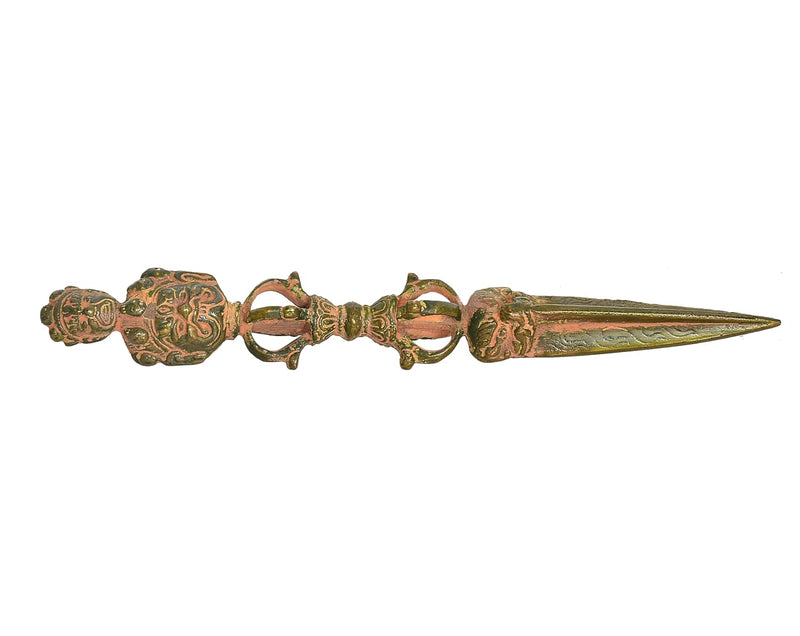 Brass Tibetan Handmade Dorje Vajra Furba Phurpa Dagger Adjustable Pendants (Height: 9 inch)