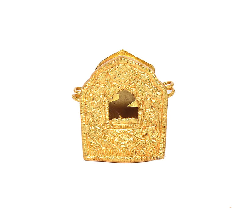 Metal Tibetan Buddhist Small Gau Box (Height 2 Inch)