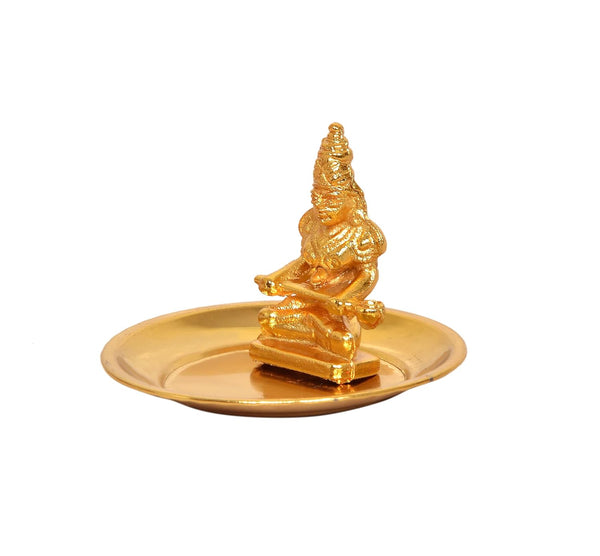 Brass Maa Annapurna or Annapoorna Annapurneshwari Murti Gift Article Decorative Showpiece Brass Idol (Height 2 Inch) Study Setting