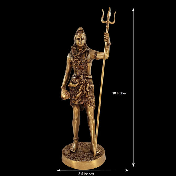 Brass Shankar Bhagwan Standing Idol (Height :18 Inches) Entryway Setting