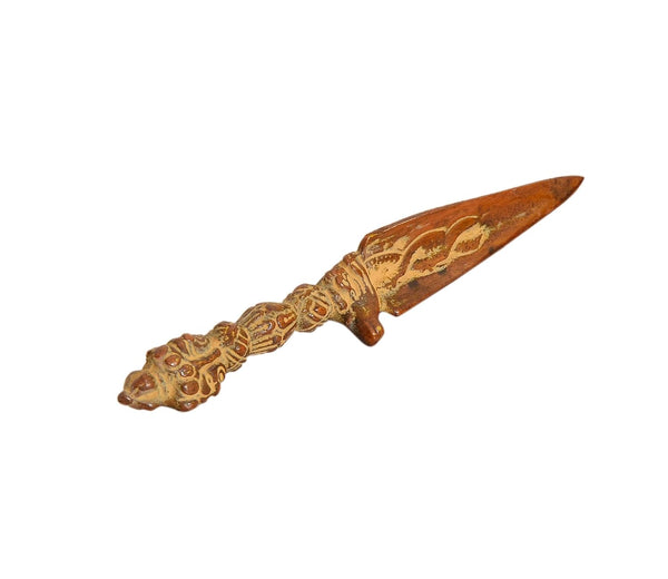 Brass Tibetan Handmade Dorje Vajra Furba Phurpa Dagger Adjustable Pendants (Height: 5 inch) Study Setting