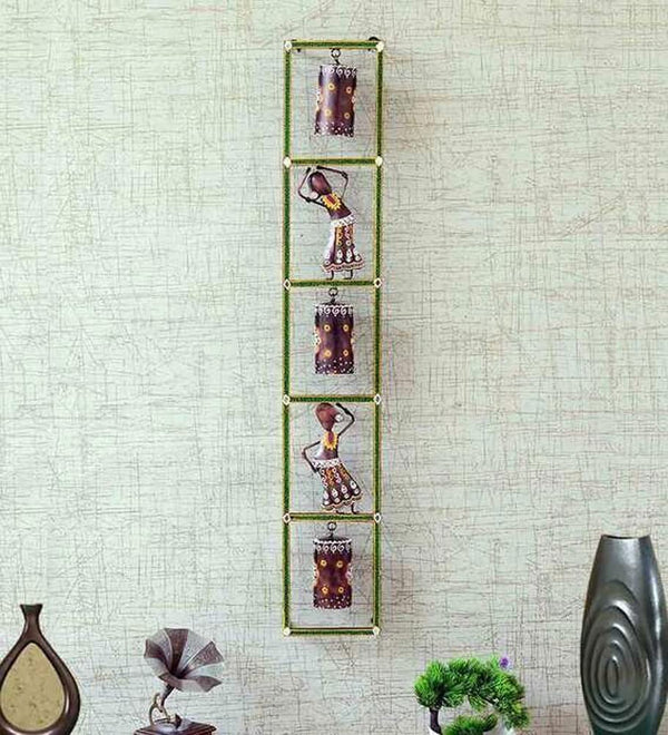 Iron The Dance of the Tribes Wall Art (Height: 39 Inches) Mandir Setting