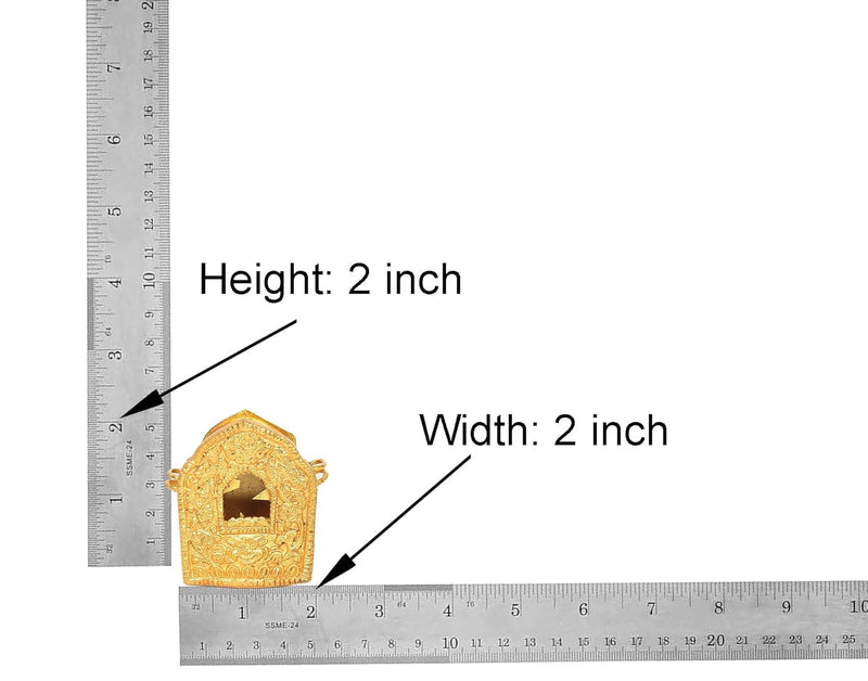 Metal Tibetan Buddhist Small Gau Box (Height 2 Inch)