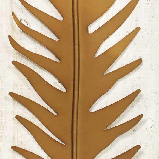 Iron Leaf in Wooden Frame Showpiece for Home Decor (Height: 31.5 Inches)