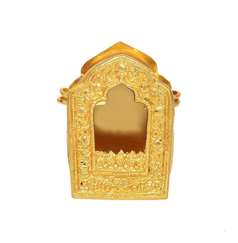 Metal Tibetan Buddhist Medium Gau Box (Height 3 Inch)