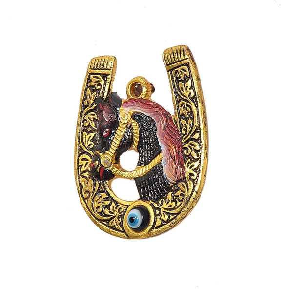 Metal Horse Shoe Wall Hanging Nazar Battu Evil Eye Protection (Height: 3.5 Inch)