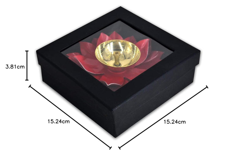 Metal Lotus Diya for Pooja Oil Lamp (Pink, Height : 1.5 Inches)