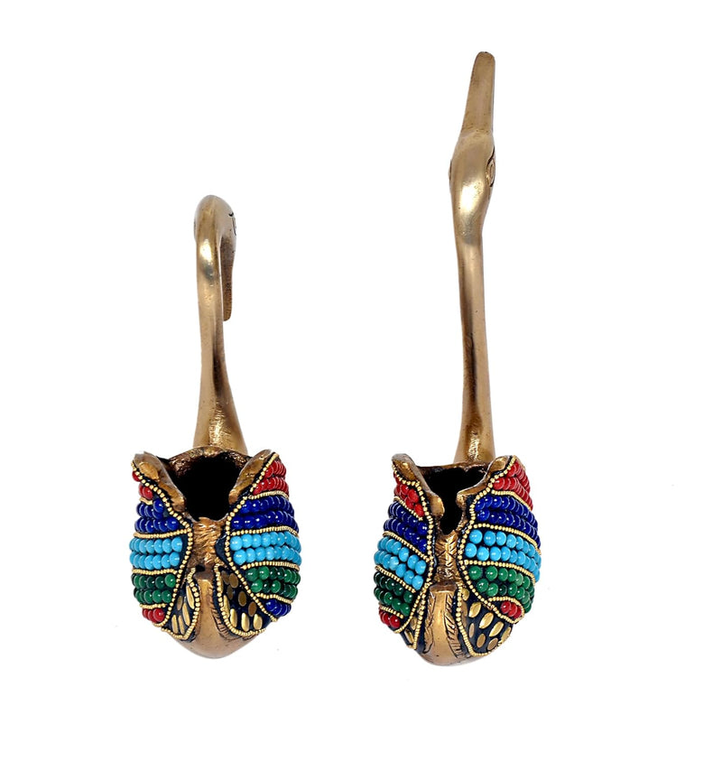 Brass Swan Pair Statue| Tissue holder | paper weight (Height: 7.5 Inches)