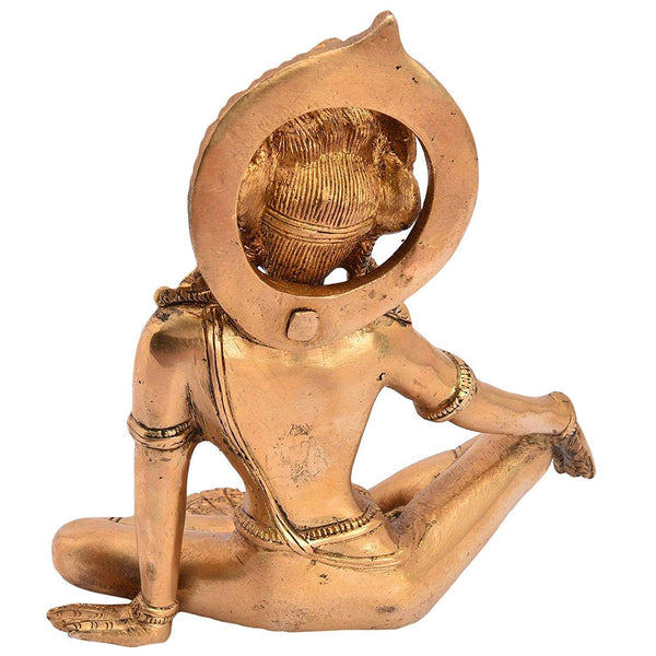Brass Indra Statue Golden (Height 7.5 inches) Study Setting