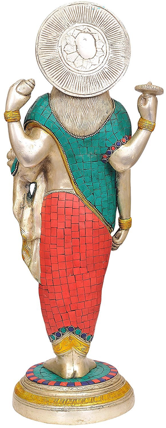 Dhanvantari The Physician of Gods Brass Statue Home Decor Height 19 Inch Entryway Setting