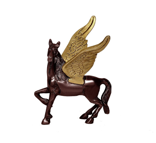 Brass Flying Horse Statue Feng Shui Showpiece (Height: 4 Inch) Black