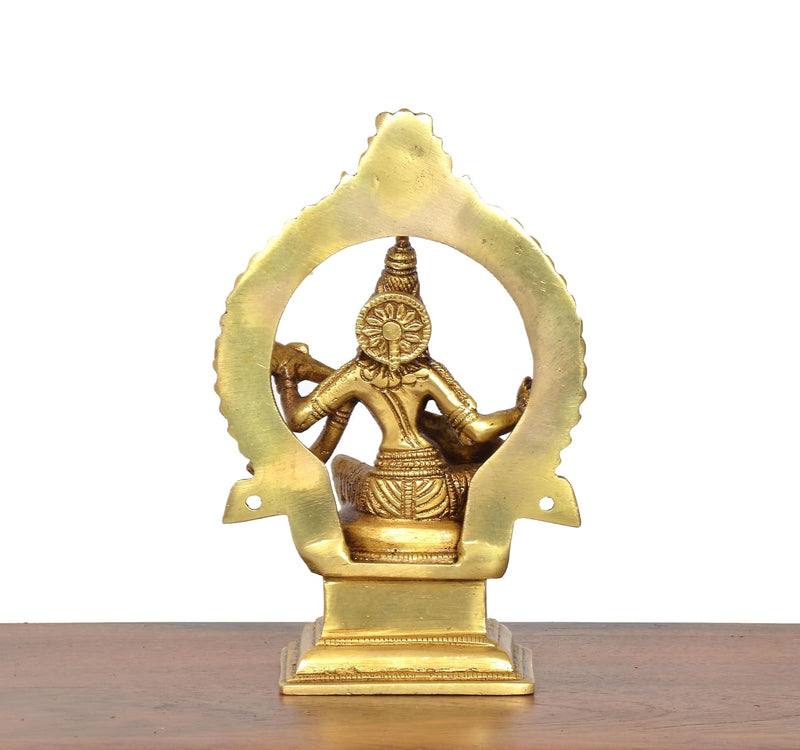 Brass Maa Saraswati Statue Handcrafted Hindu Goddess Saraswati Idol for Home Decor and Pooja Statue (Height 6 Inch)