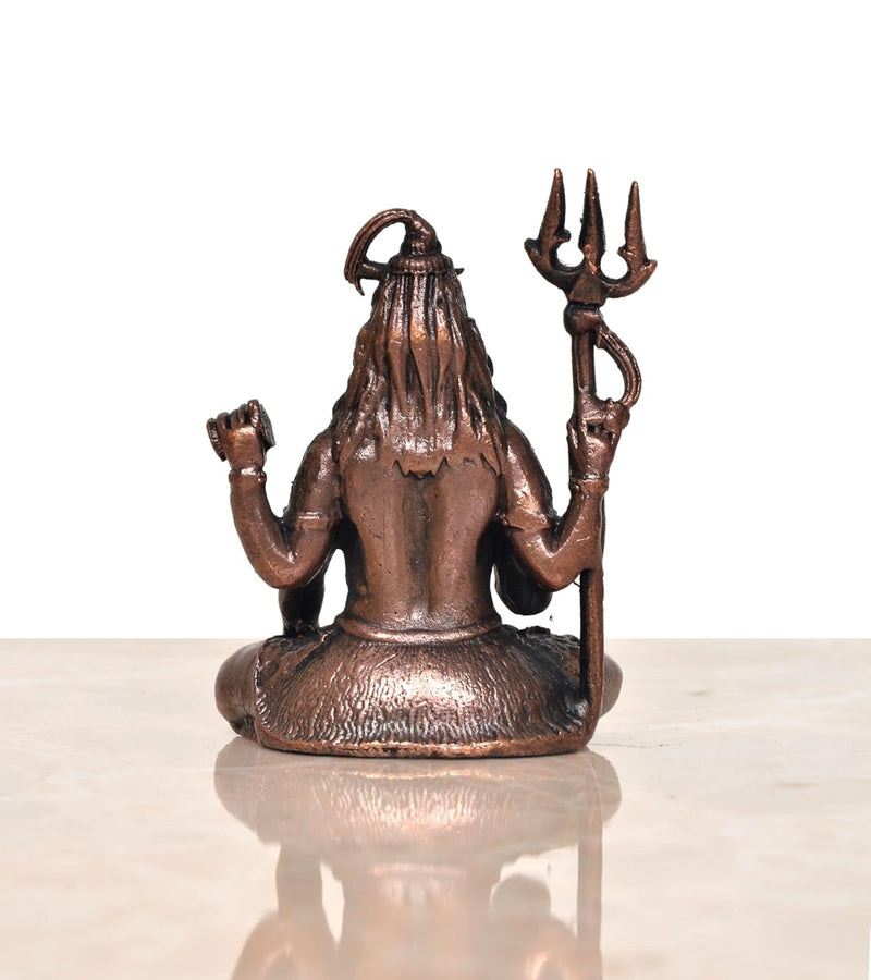 Copper Lord Shiva Sculpture for home mandir (Height : 2 Inch)