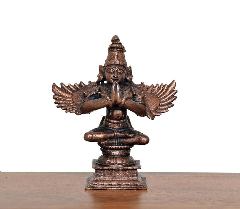 Copper Standing Garun Bhagwan Idol (Height 5 Inch)