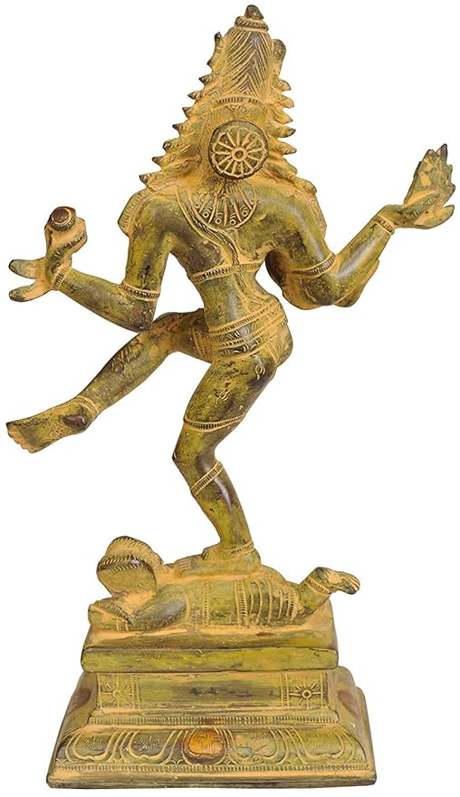 Brass Dancing Shiva Family, Height: 9.3 Inch Entryway Setting