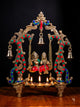 Radha Krishna Statue on Swing with Diya (Height : 36 Cm)