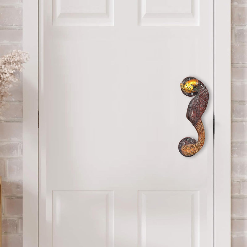 Brass Peacock Door Handle Pair (Set of 2) (Height : 8 inch)