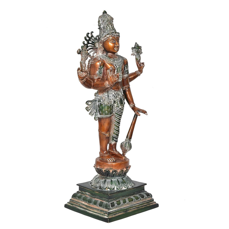 Brass Standing Hariharan, Half Shiva, Half Vishnu Statue (Height 21.5 Inch)