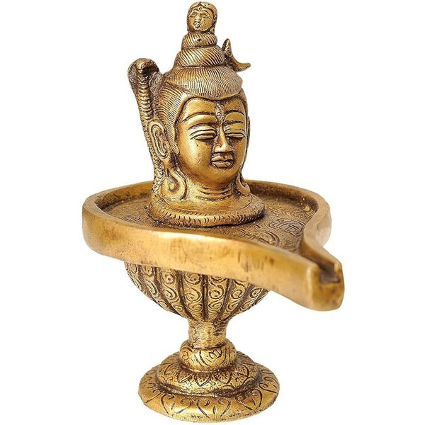 Brass Lord Shiva Enshrined As Linga, Height: 6 Inch Mandir Setting