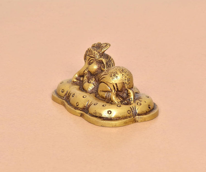 Brass Baby Ganesh Statue (Height: 2 Inch)