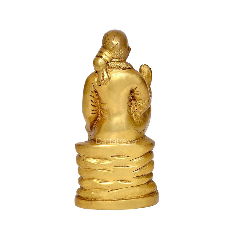 Brass Shirdi Sai Baba Statue Idol Sai Baba Religious Statue (Height: 6 Inch)