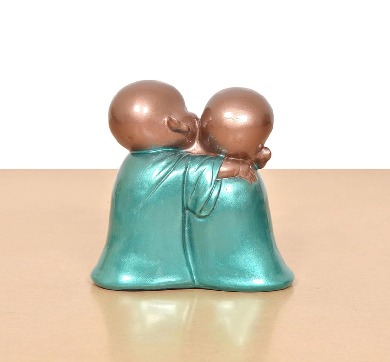 Resin Little Laughing Buddha Monk Sculpture (Height 4.5 Inch)