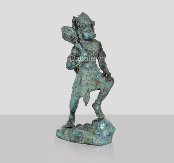 Vintage Indonesian Bronze Hanuman Ji Standing Statue (Height: 12 Inches) Entryway Setting