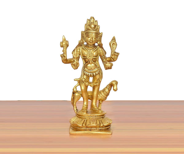 Brass Lord Shri Kaal Batuk Bhairava Idol (Height 5.5 Inch) Study Setting