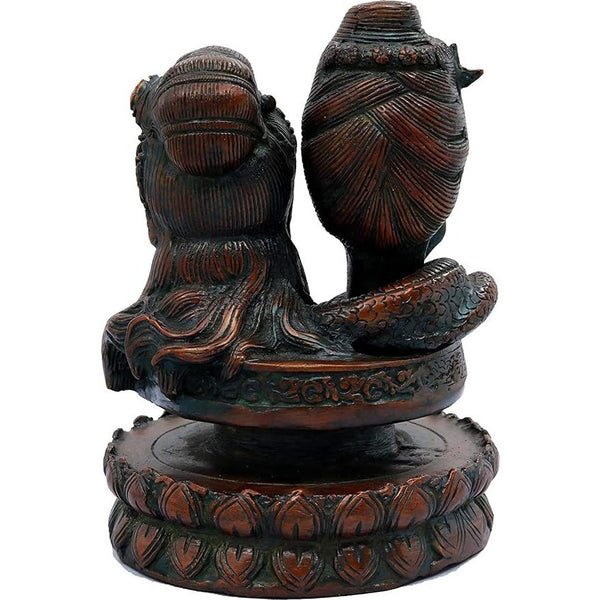 Brass Shiva Parwati Linga, Height: 6.5 Inch Study Setting