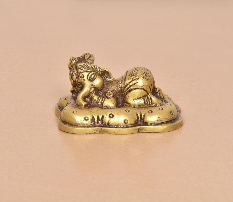Brass Baby Ganesh Statue (Height: 2 Inch)