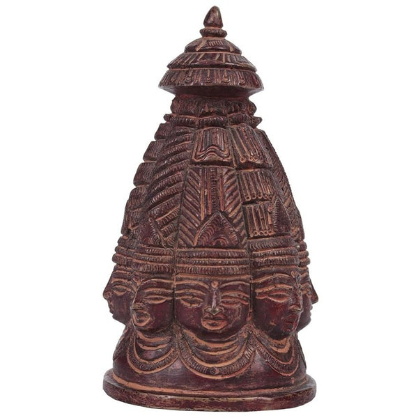 Eight Faced Shiva Mukhaligam Head Brass Statue - 9.5 cm, 5.0 cm, 5.0 cm Mandir Setting