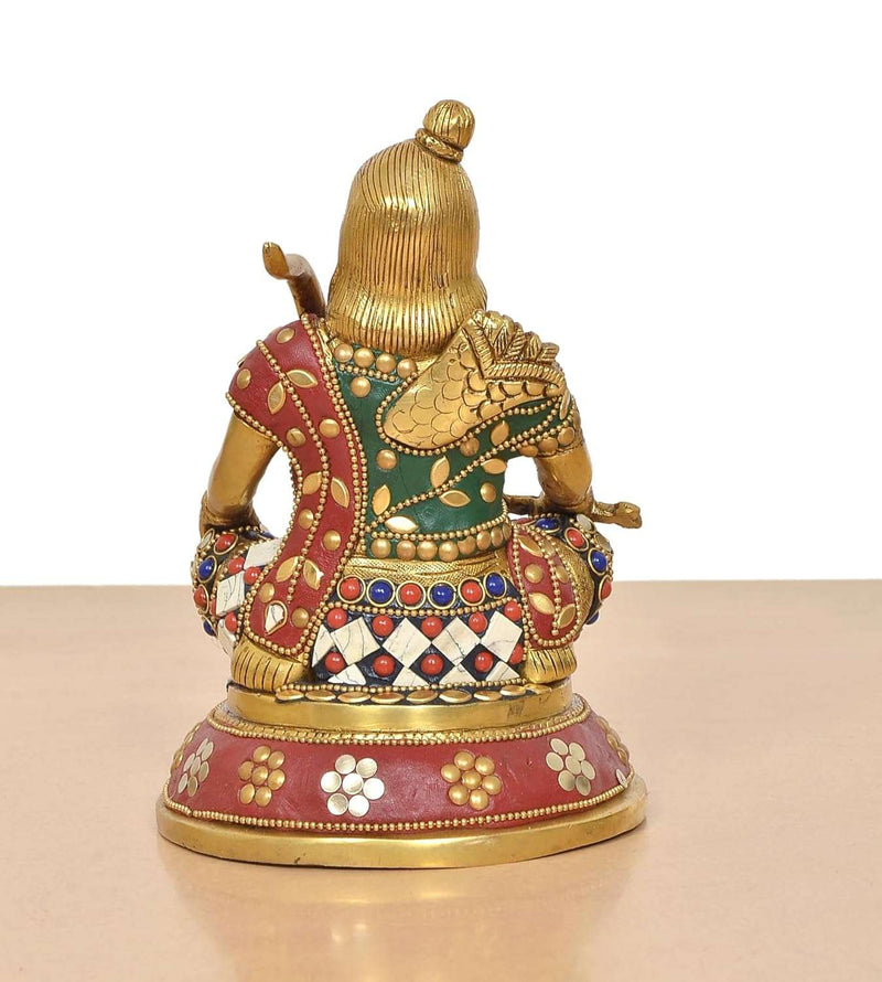 Brass Lord Ram Lala Sitting Statue (Height : 7 inch)