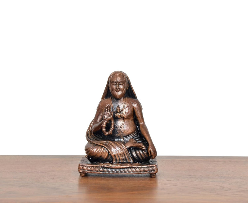 Copper Raghavendra Swami Statue Revered Guru (Height 3 Inch)